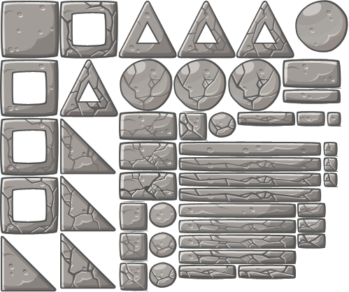 Ingame Blocks Stone 1 - Angry Birds Stone Block (499x418), Png Download