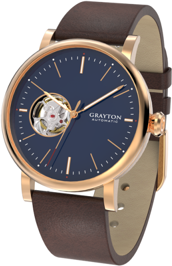 Minimalist Blue Dial Open Heart Mechanical Automatic - Open Heart Mechanical Watch (400x600), Png Download