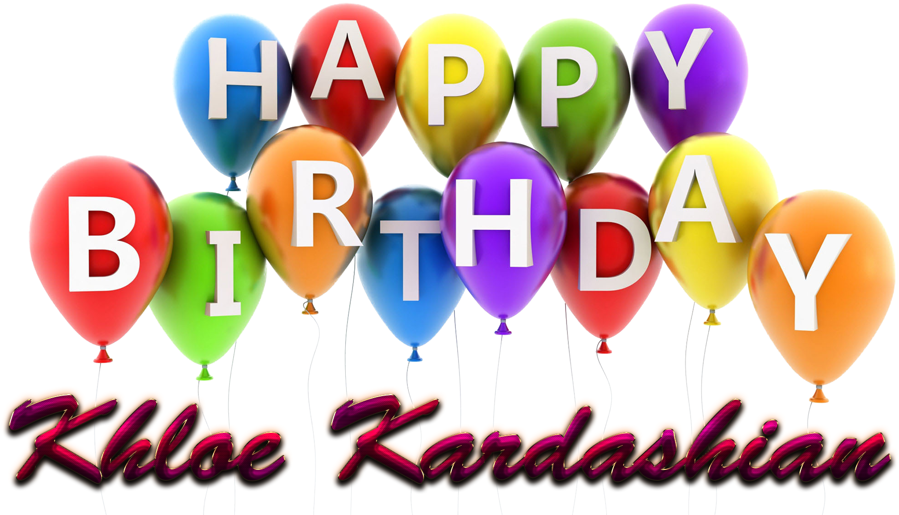 Khloe Kardashian Happy Birthday Balloons Name Png - Kenor Birthday Guitar Piano Music Note Silicon 8g Usb (1920x1200), Png Download