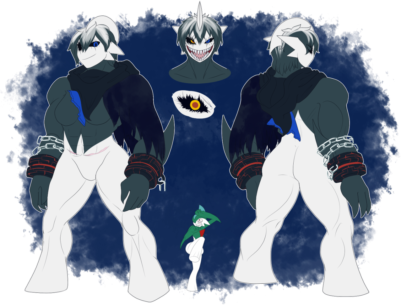 How Do I Muscles On A Gallade *ahem* Second Commission - Cartoon (1280x1015), Png Download