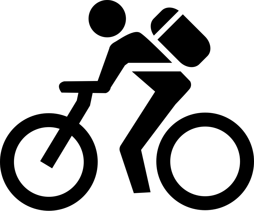 Man With A Bag In A Bicycle Comments - Biker Icon (980x815), Png Download