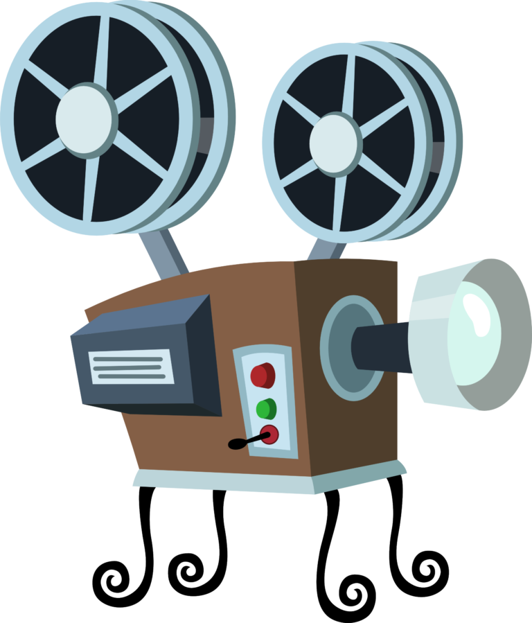 Free Download Mlp Projector Vector Clipart Movie Projector - Old Film Projector Cartoon (768x899), Png Download