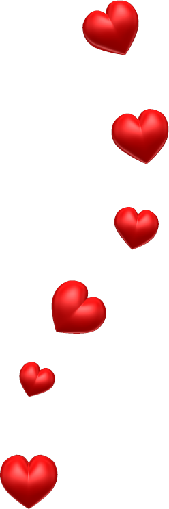 Hearts ‿✿⁀♡♥♡❤ - Red Hearts Transparent Clip Art (248x743), Png Download