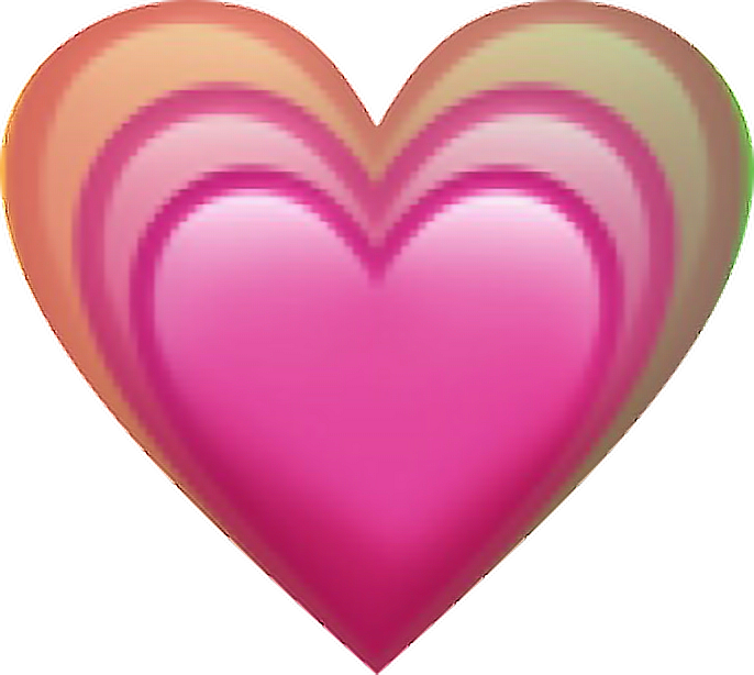 Emoji Heart Rainbow Love Lovely Pink Bigger Foryou - Transparent Background Pink Heart Emoji (686x614), Png Download