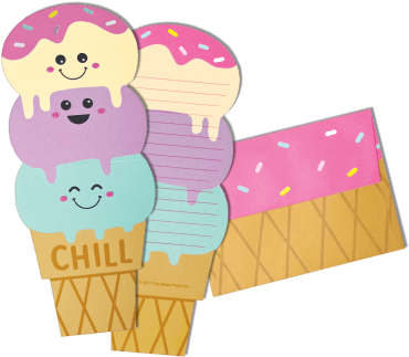 Chill Cone Glitter Notecards - Iscream Chill Cone Glitter Notecards (415x415), Png Download