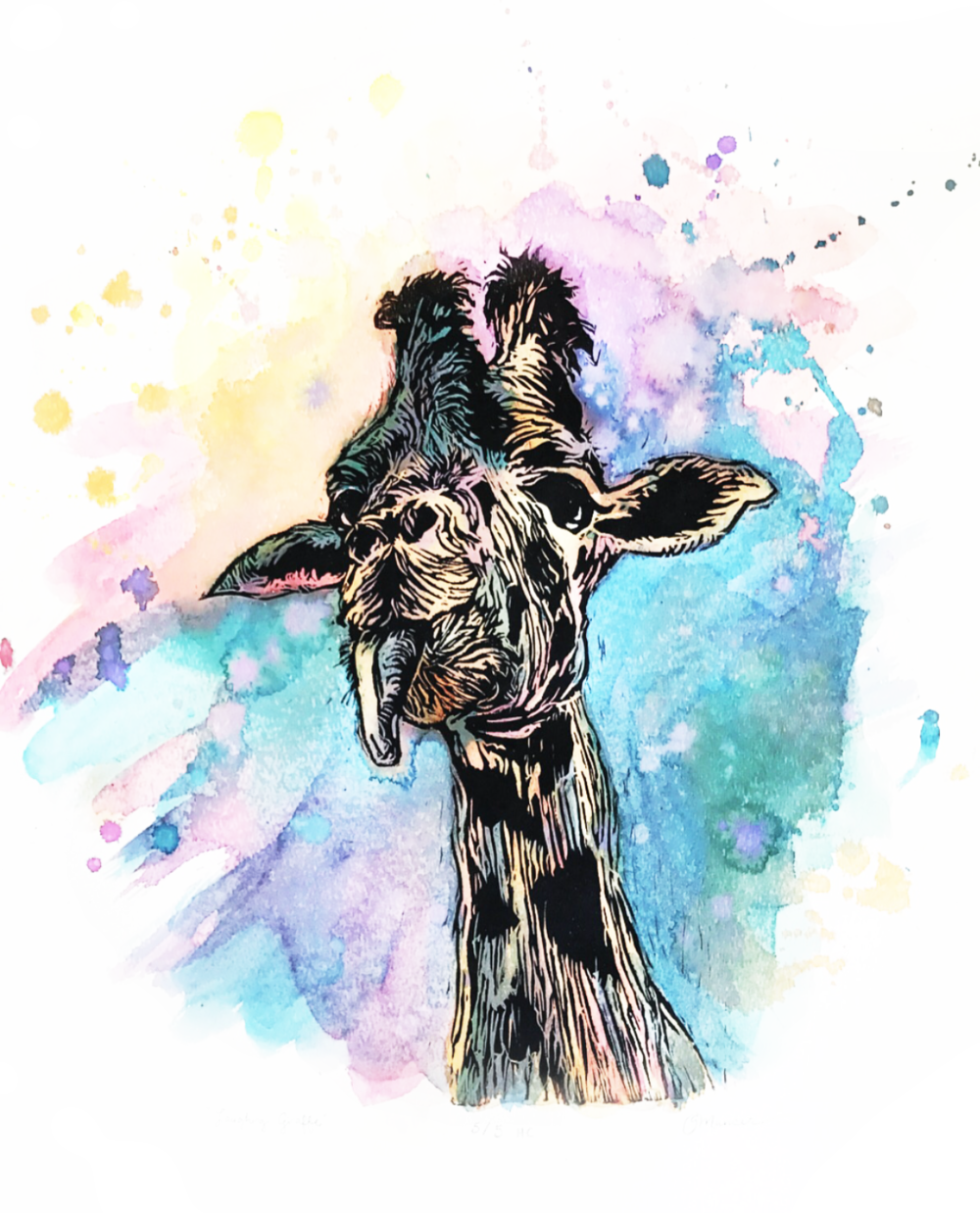 Carved From A Linoleum Block And Printed In Black (1000x1238), Png Download