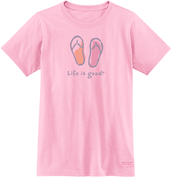 Girls' Watercolor Flip Flops Crusher Tee - T-shirt (570x570), Png Download