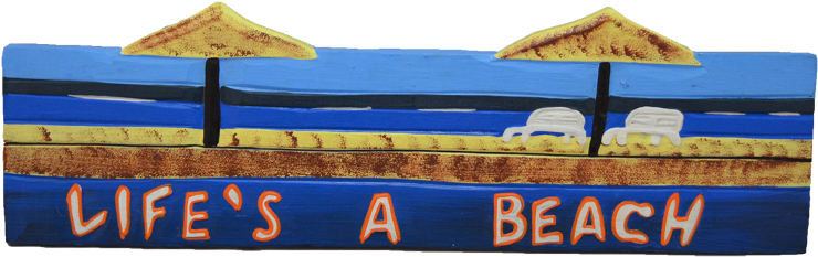 Wood Sign Life's A Beach (1100x733), Png Download
