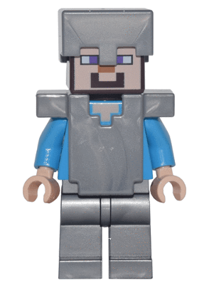 Lego Minecraft Minifigure - Lego Minecraft Steve Avec Un Casque (400x400), Png Download