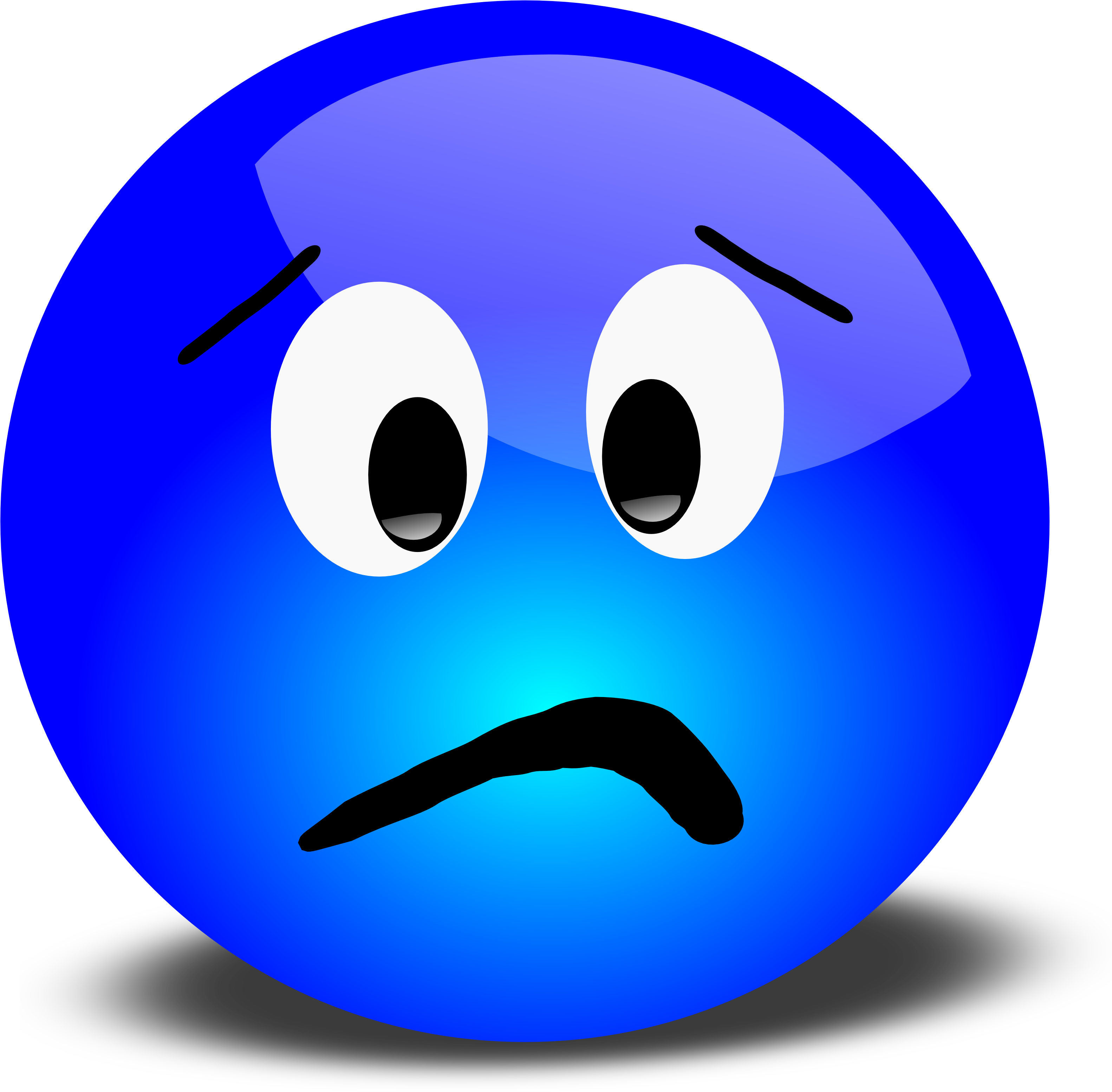 Blue Smiley Face Png - Distress Clipart (3200x3134), Png Download