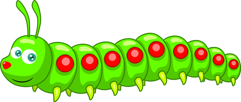 Caterpillar Vegetable Fruit Plant Stem Firkin - Clip Art (801x340), Png Download