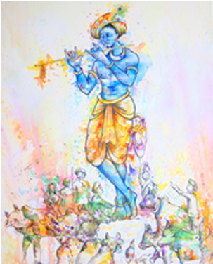 Krishna-02 - Illustration (500x375), Png Download
