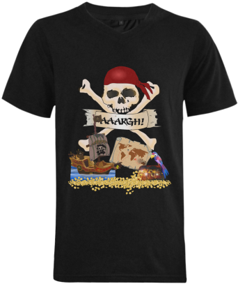 Pirate Ship, Treasure Chest And Jolly Roger Men's V - Iphone 5 Or 5s Wallet Case Black Bones (500x500), Png Download