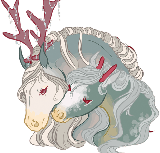 Reindeer Horse Watercolor Painting Vector Antlers Horse - Antler (800x491), Png Download
