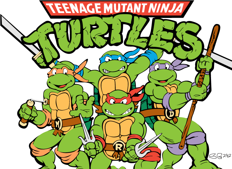 Turtle Clipart Logo Png - 80s Teenage Mutant Ninja Turtles (768x575), Png Download