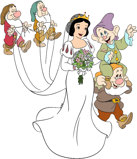 Snow White Clipart Dopey - Snow White Wedding Disney (550x634), Png Download