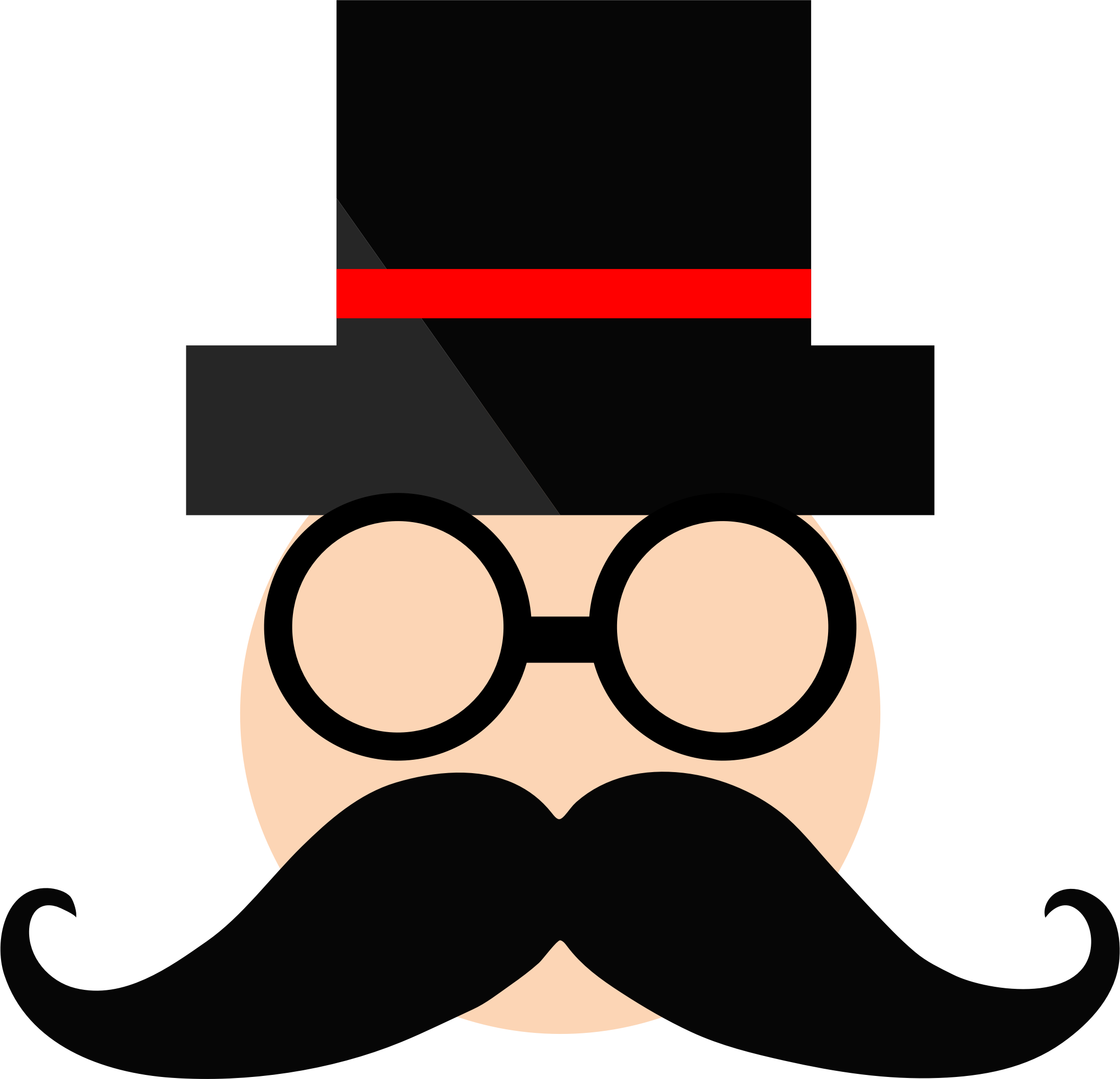 Big Image - Man In Top Hat Clipart (2187x2106), Png Download