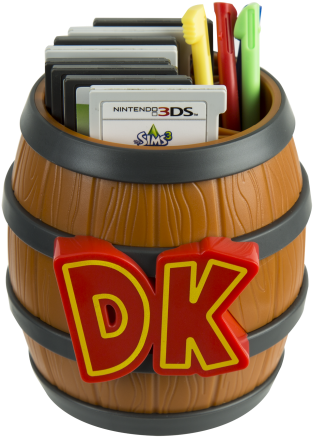 Donkey Kong Barrel Game Card Storage - Donkey Kong 3ds Barrel (504x504), Png Download