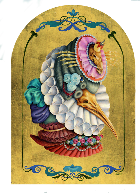 Portrait, Oils On Gold, Skull Portrait - Illustration (630x630), Png Download