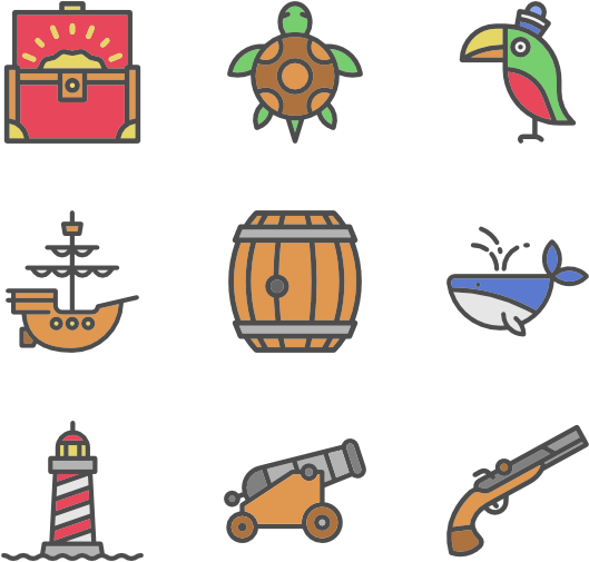 Pirate Set - Treasures Icon (600x564), Png Download