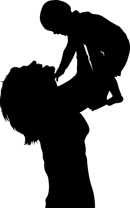 Parenting - Woman And Baby Silhouette (450x720), Png Download