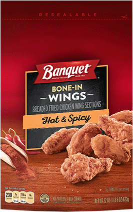 Hot & Spicy Wings - Banquet Bone In Wings (500x500), Png Download