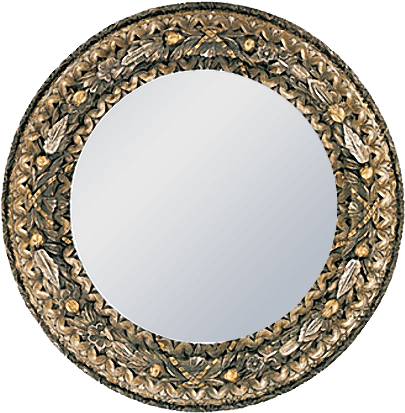 Gold Silver Round Mirror - Circle (648x432), Png Download