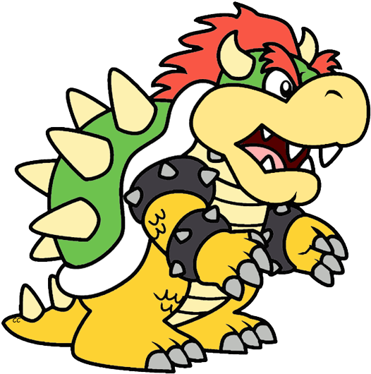 Mario Clipart Bowser - Mario And Bowser Cartoon (533x536), Png Download