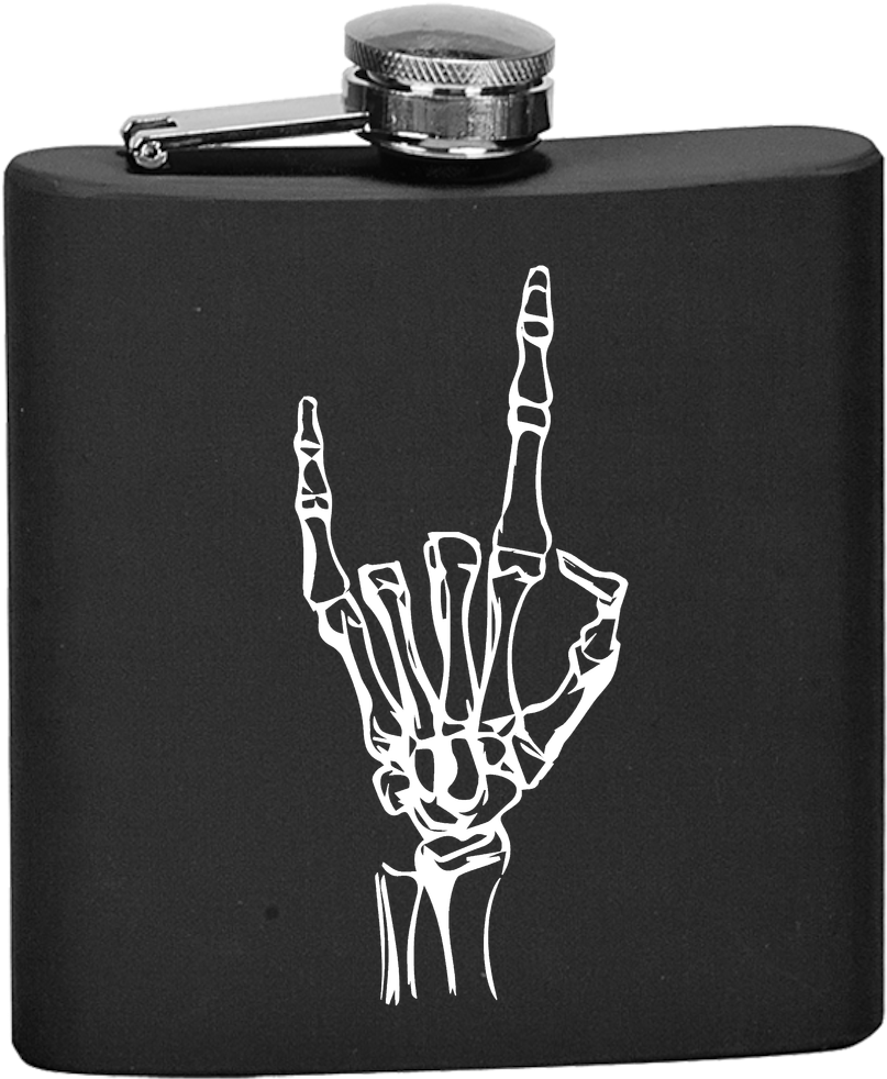 🤘devil Horns Flask🤘 - 6 Oz. Matte Red Stainless Steel Flask Quantity(50) (1000x1000), Png Download