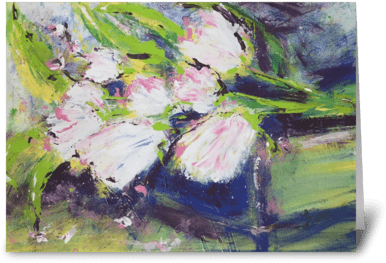 Spring Tulips Greeting Card - Watercolor Paint (424x349), Png Download