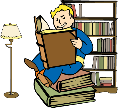 Fallout Clipart Perk Art - Fallout Vault Boy Intelligence (461x368), Png Download