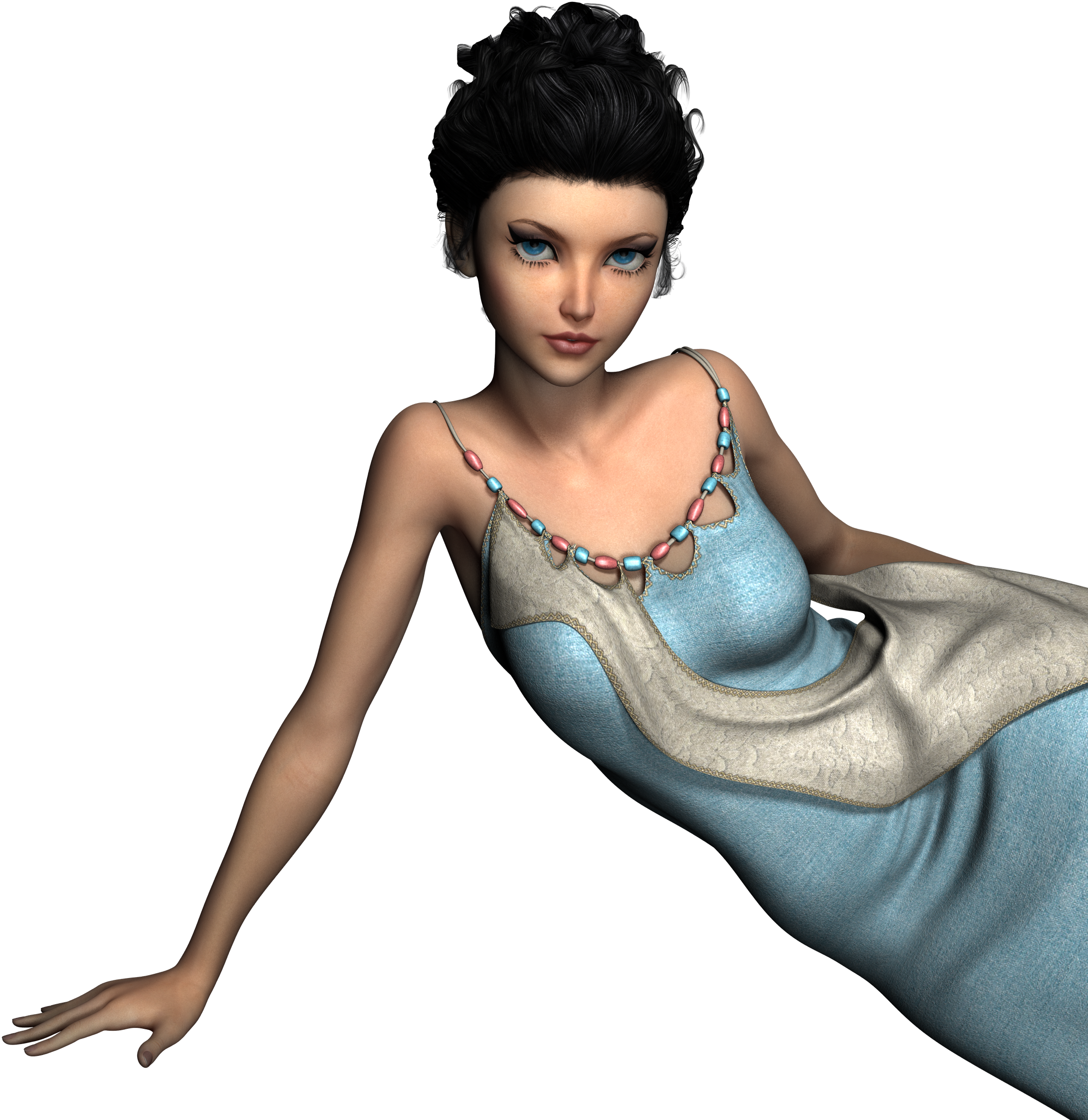 Sitting Woman 3d Render Model 1290083 - Girl (2318x2506), Png Download