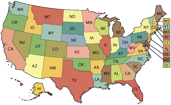 Map - Us Rv Map (594x363), Png Download