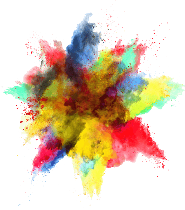Holi Colour Splash Png - Explosion De Couleur Holi (634x722), Png Download