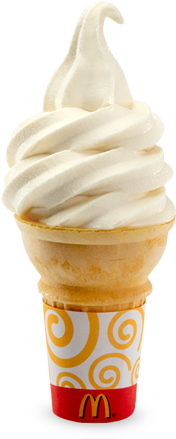 Mcdonald's Clipart Ice Cream - Mcdonalds Vanilla Ice Cream Cone (444x507), Png Download