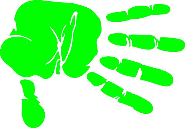 Image Hand Print Green Clip Art At Clker - Hand Print Clip Art (600x418), Png Download