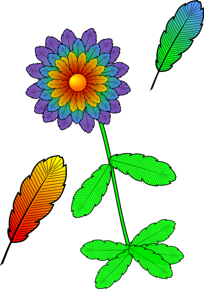 How To Set Use Flower With Feathers Clipart (420x596), Png Download