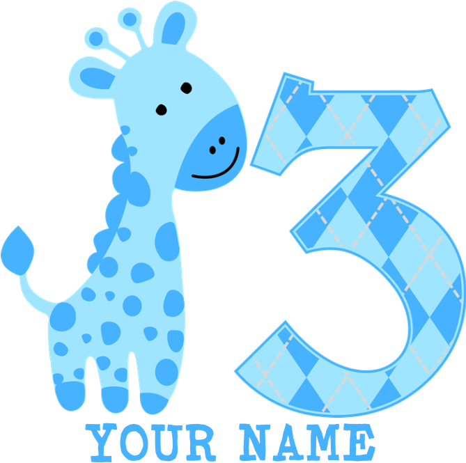 Giraffe Clipart Blue - 2nd Birthday Clipart Transparent (700x700), Png Download