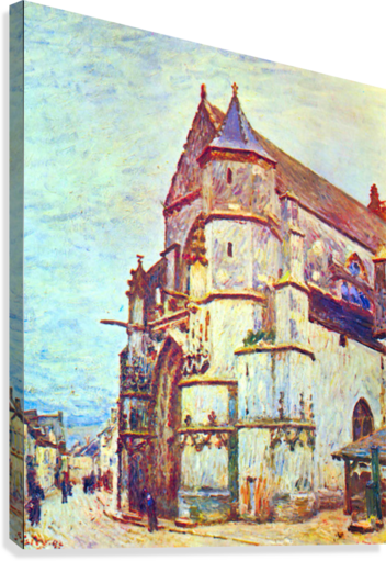 Church Of Moret, After The Rain By Sisley Canvas Print - Poster: Alfred Sisley Church Of Moret After (352x511), Png Download