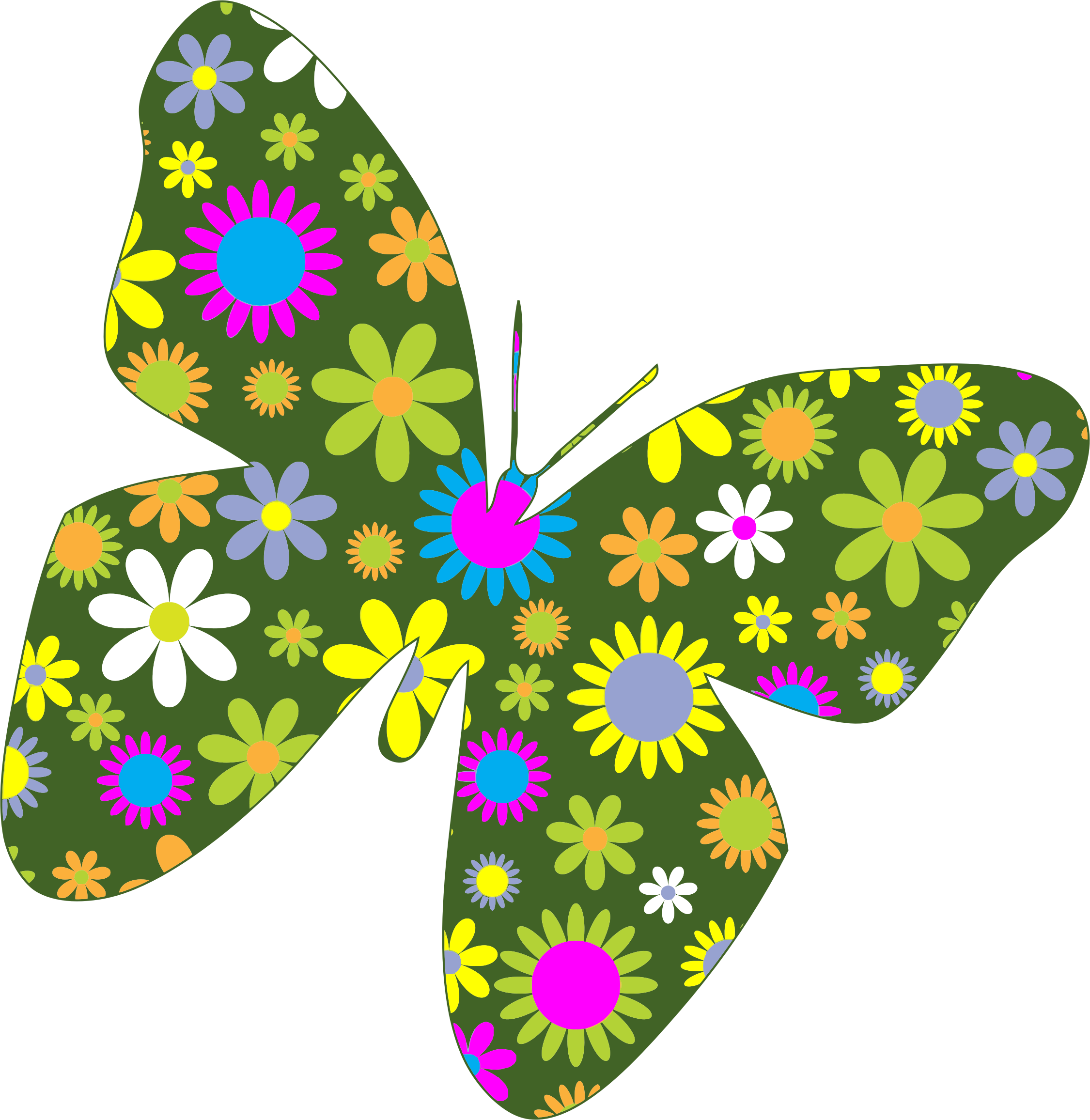 Download Floral Clipart Butterfly Clipart Flowers And Butterflies Png