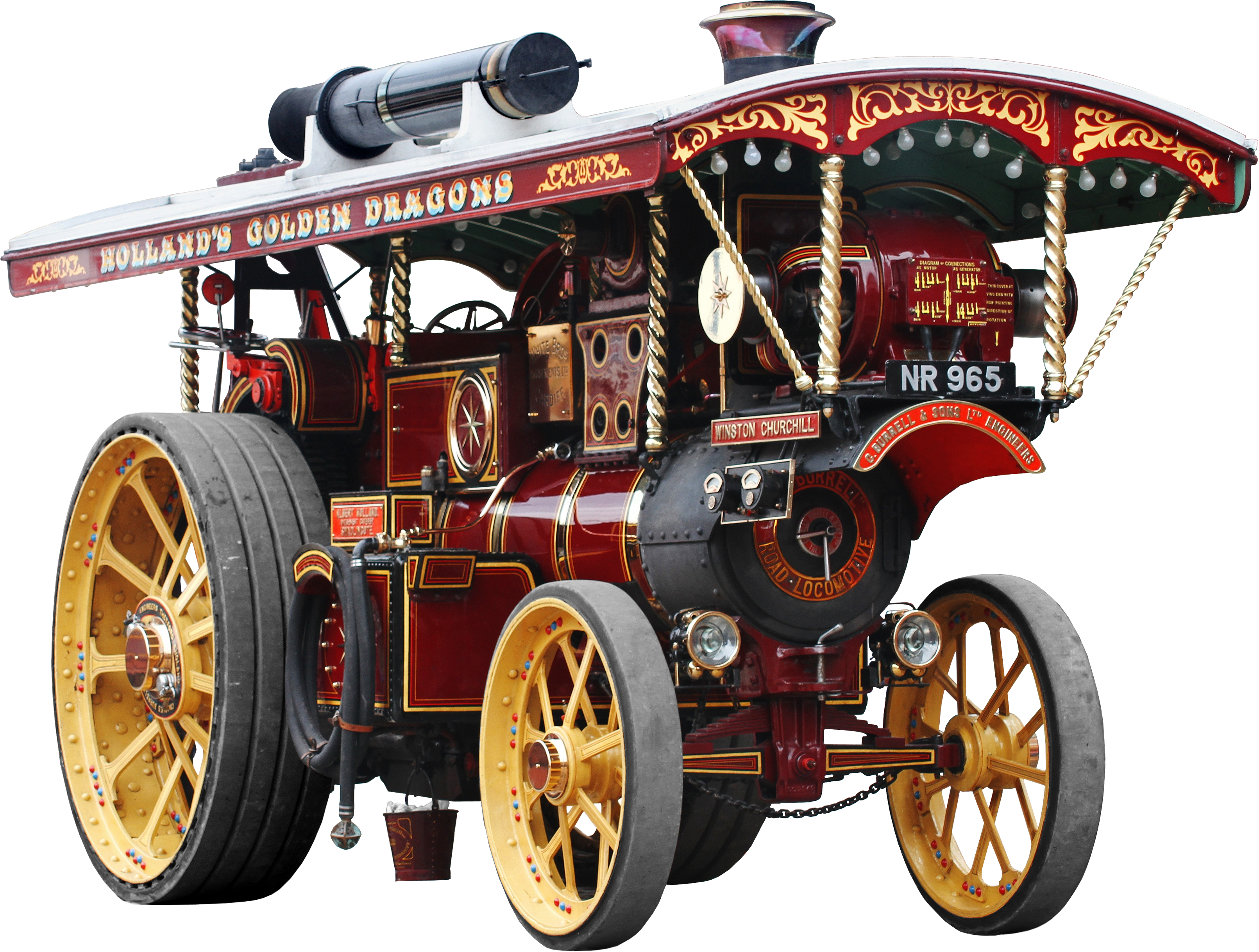 Steam Powered Road-locomotive From England - Steam Engine Car (3500x2600), Png Download