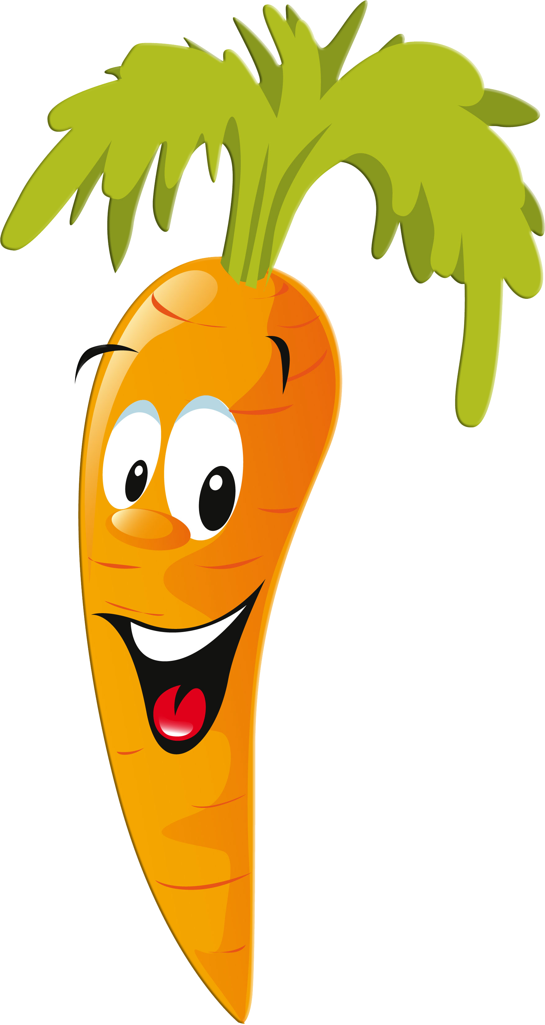 Food Clipart Carrot - Carrot Clipart With Face (1761x3310), Png Download