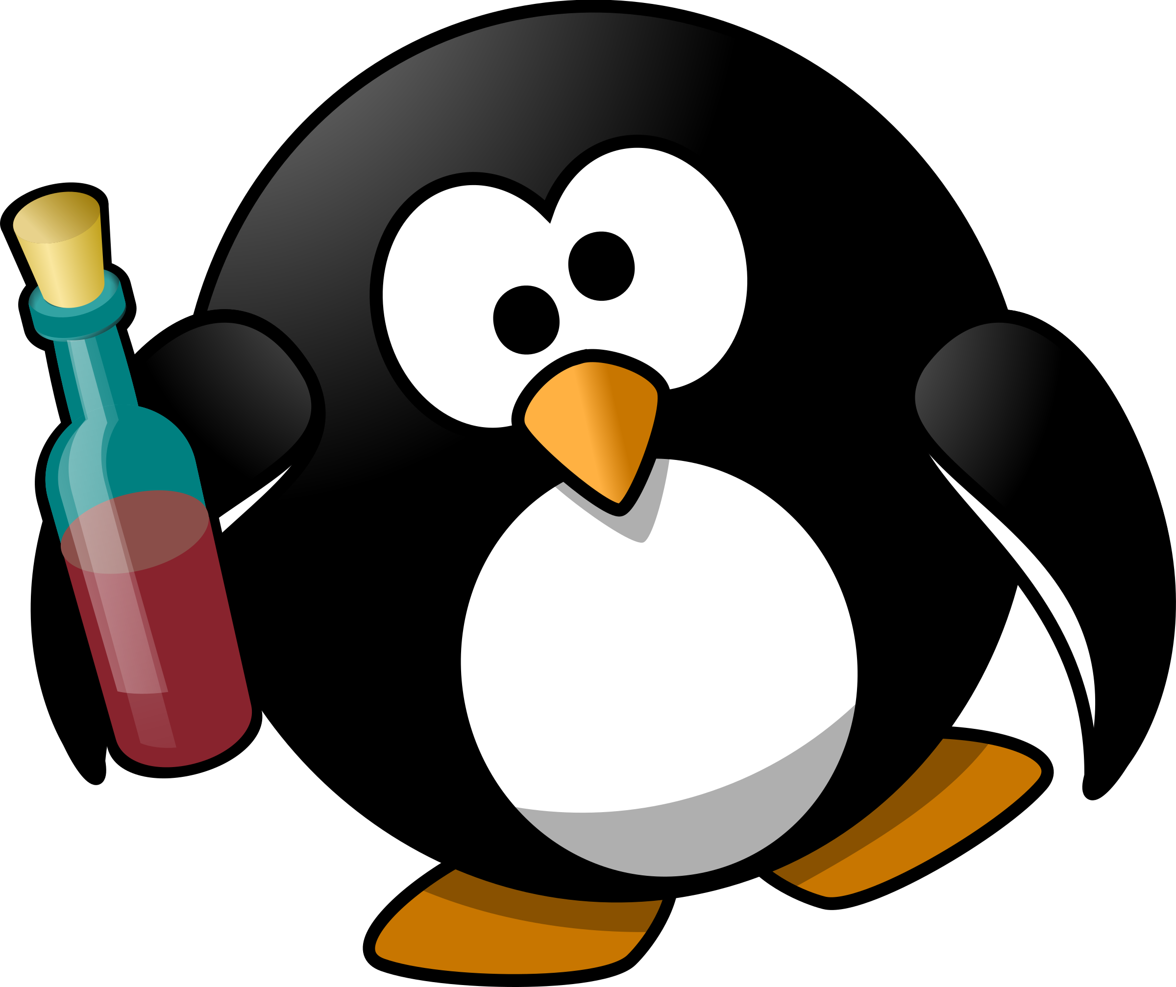 Penguin Clipart Drunk - Drunk Penguin (800x672), Png Download