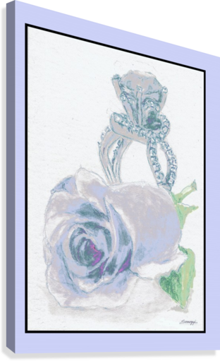 Blue Bud In Frame Canvas Print - Pink Diamond (312x511), Png Download