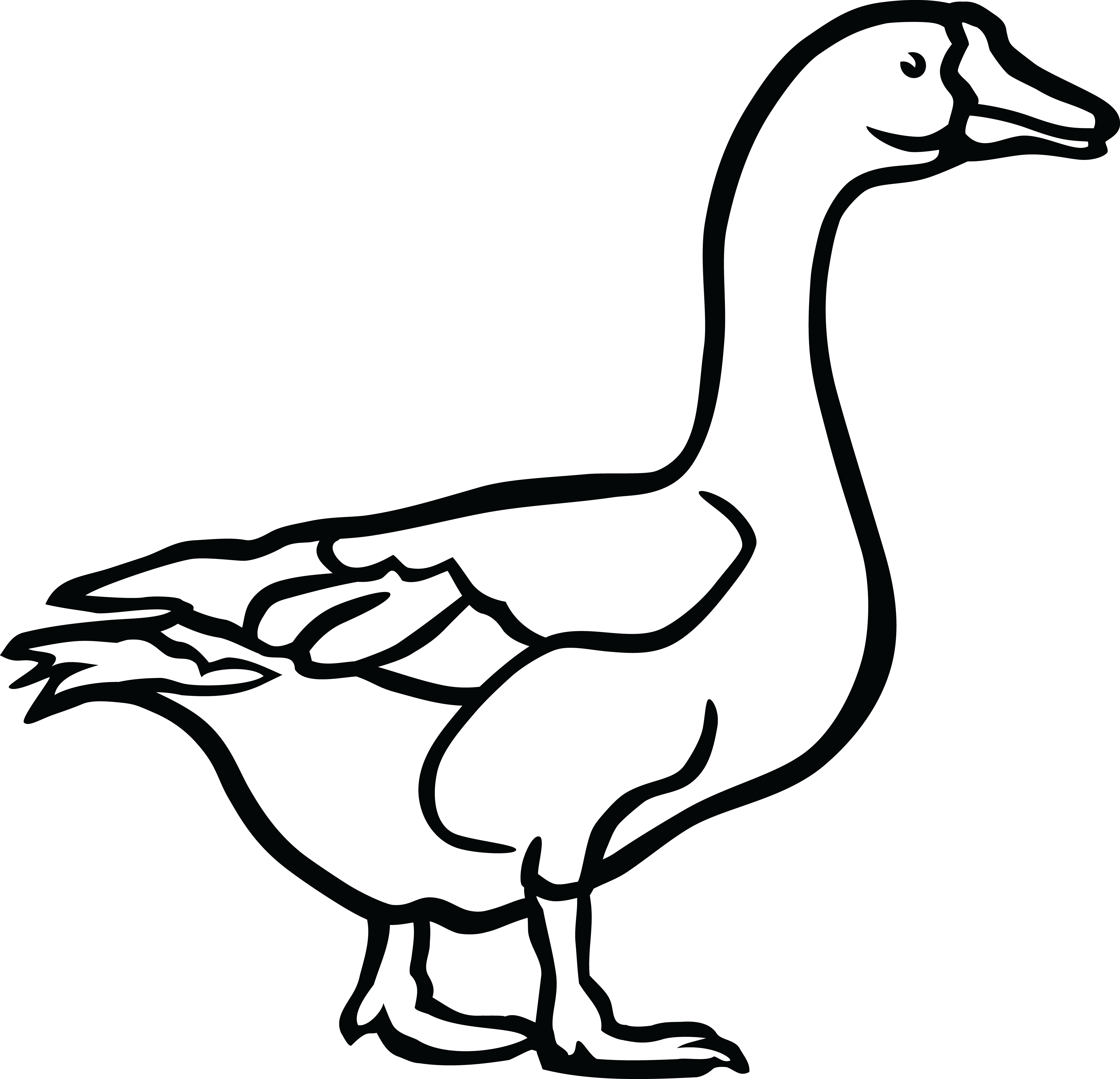 Png Free Download Cool Duck Png Clipartxtras For Ifm - Goose Clipart Black And White (4000x3853), Png Download