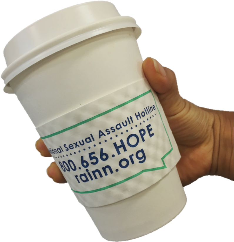 Holding Coffee Cup With Rainn Coffee Sleeve, National - Infant Formula (819x873), Png Download