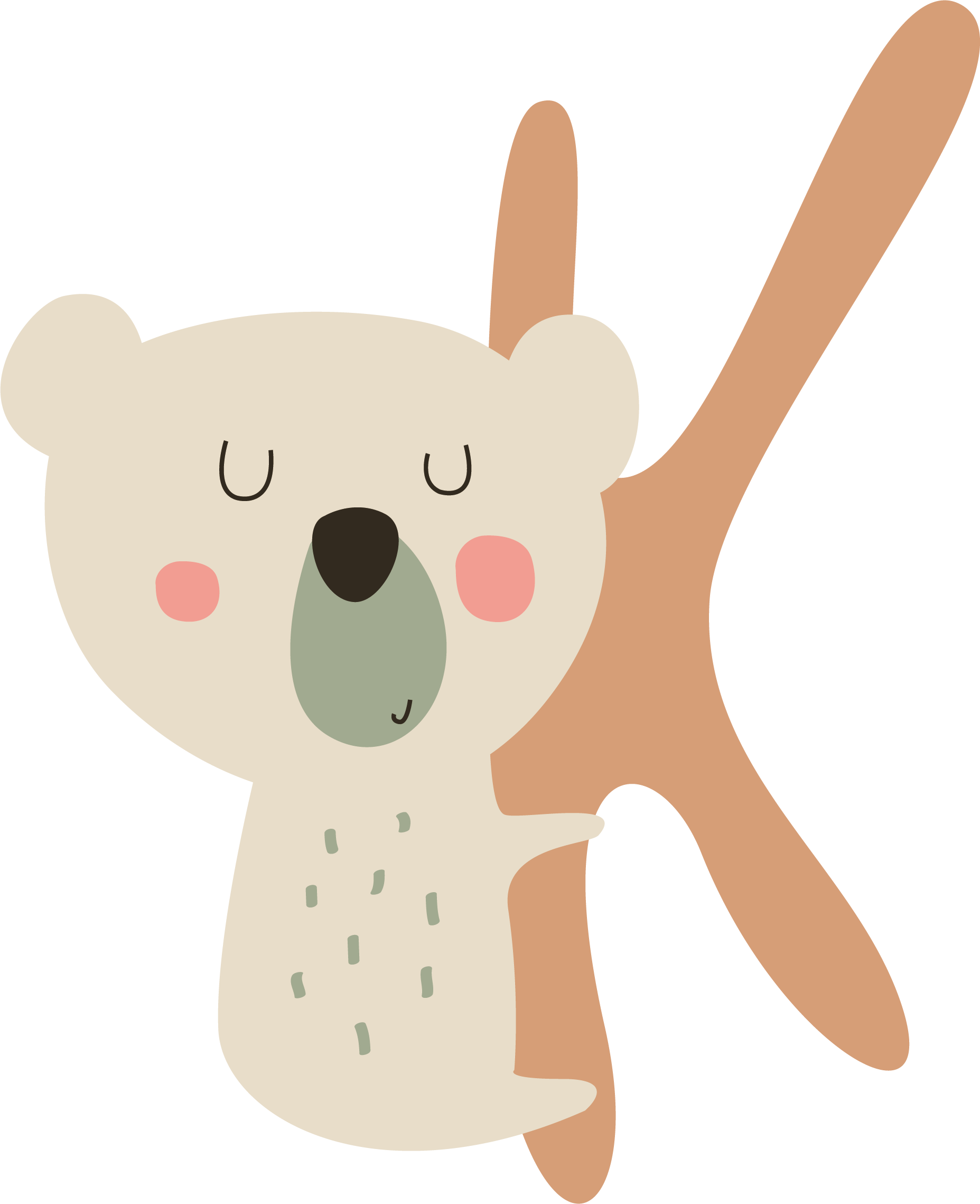 Sloth Clipart Toy - Drawing (1855x2278), Png Download