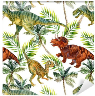 Dinosaur Watercolor Seamless Pattern Wallpaper • Pixers® - Istock (400x400), Png Download