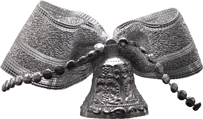 Christmas Bell With Silver Bow Png - Adobe Photoshop (800x600), Png Download