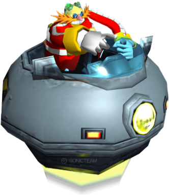 Eggman Heroes - Classic Eggman Egg Mobile (332x382), Png Download
